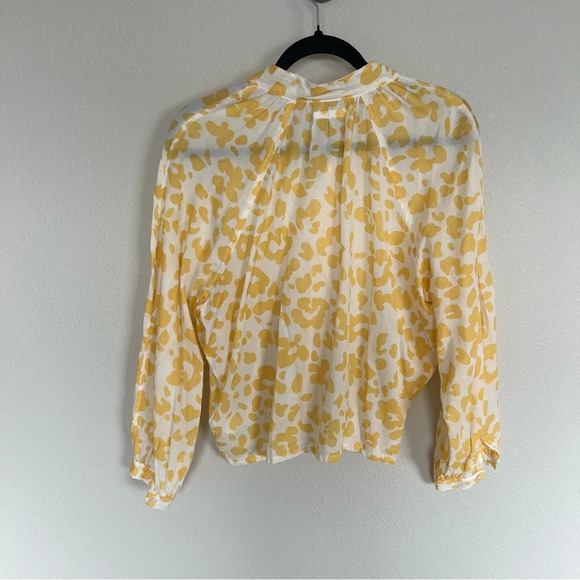 NWOT MOTHER The Sunburst Print Shirt Leopard Floral Cotton Yellow Bohemian Small - Picture 11 of 12